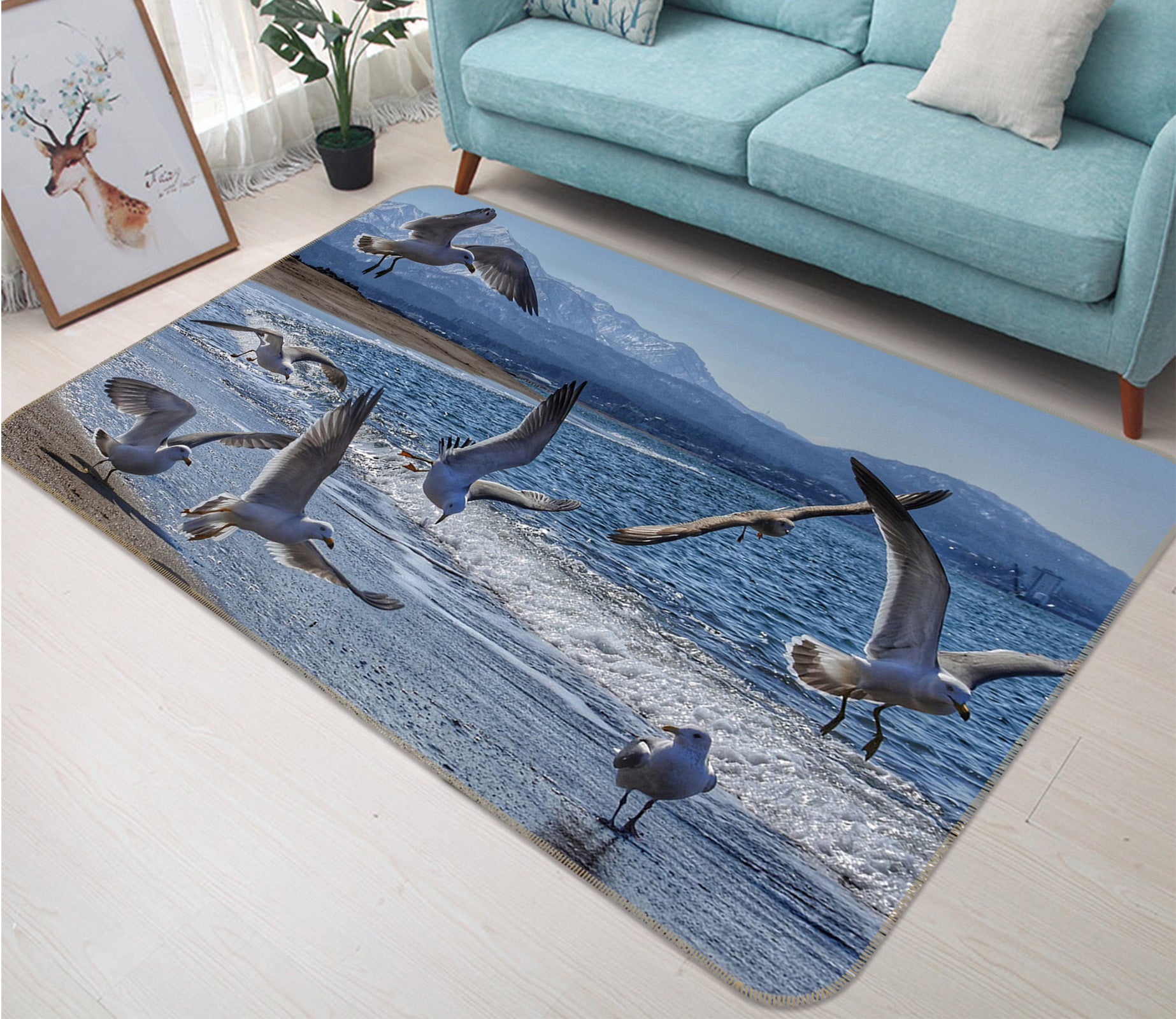 3D Ocean Seagull 82077 Animal Non Slip Rug Mat