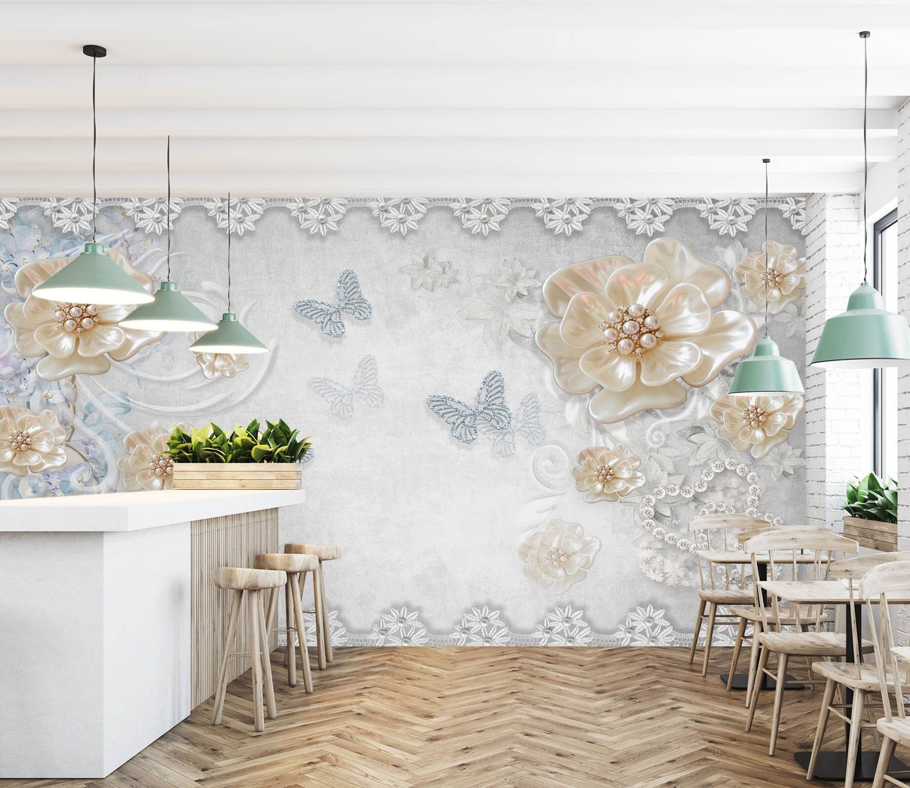 3D Butterfly Flower 1469 Wall Murals Wallpaper AJ Wallpaper 2 