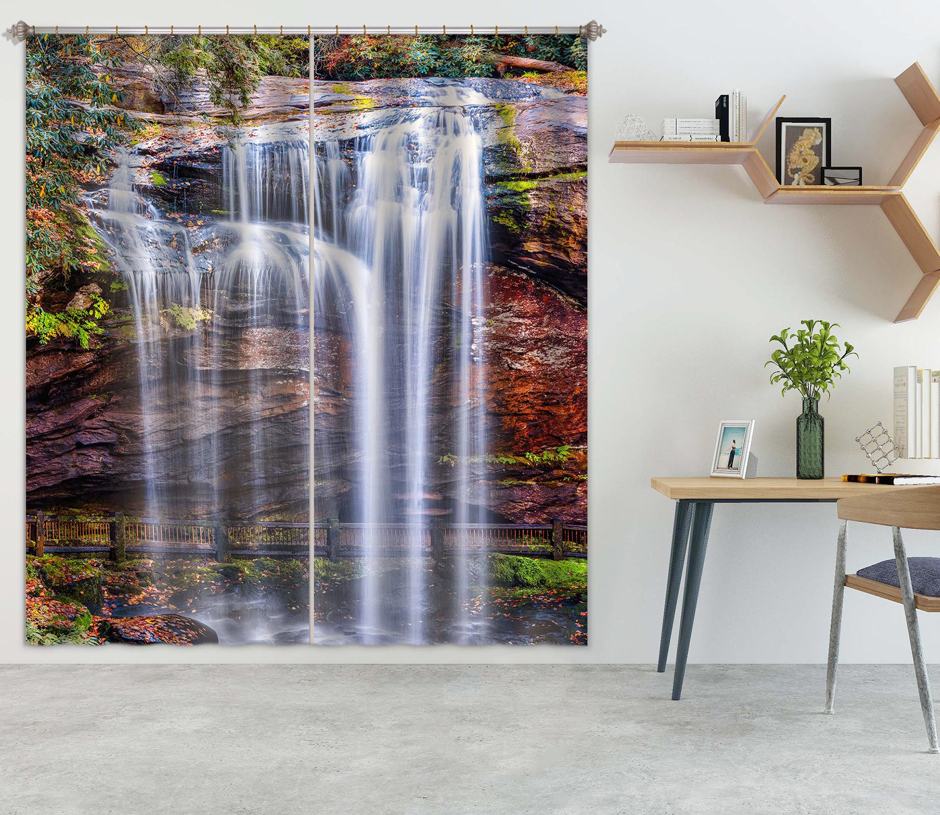 3D Waterfall Stone 5357 Beth Sheridan Curtain Curtains Drapes