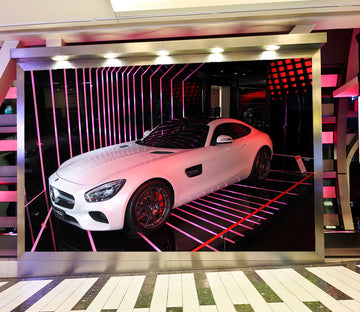 3D White Mercedes 218 Vehicle Wall Murals