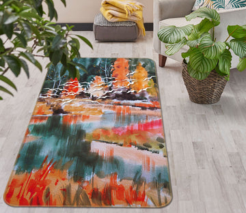 3D Tree Bird Painting 28007 Non Slip Rug Mat