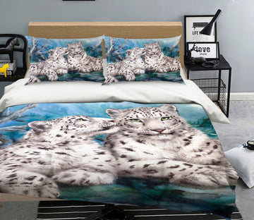 3D White Tiger 5880 Kayomi Harai Bedding Bed Pillowcases Quilt Cover Duvet Cover
