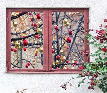 3D Yellow Red Ball 43103 Christmas Window Film Print Sticker Cling Stained Glass Xmas