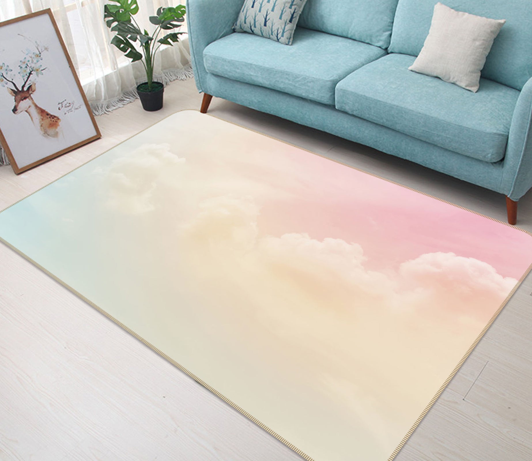 3D Clouds 31048 Non Slip Rug Mat
