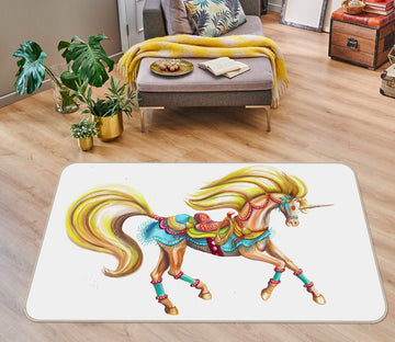 3D Golden Unicorn 3024 Rose Catherine Khan Rug Non Slip Rug Mat Mat AJ Creativity Home 