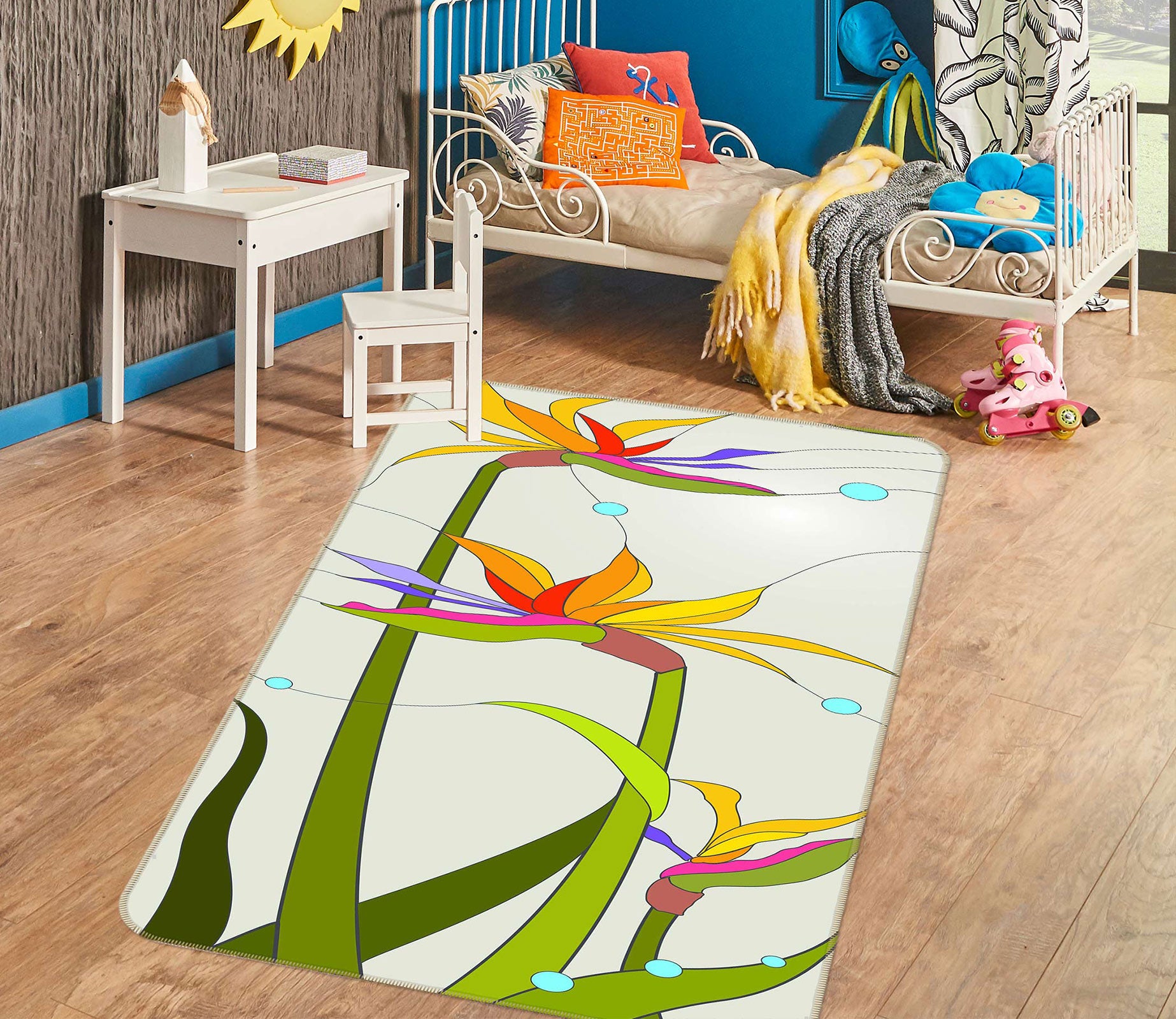 3D Flowers 33042 Non Slip Rug Mat