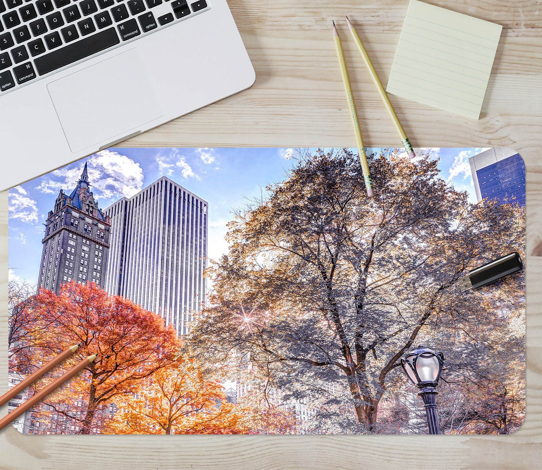 3D Trees Building 123127 Assaf Frank Desk Mat