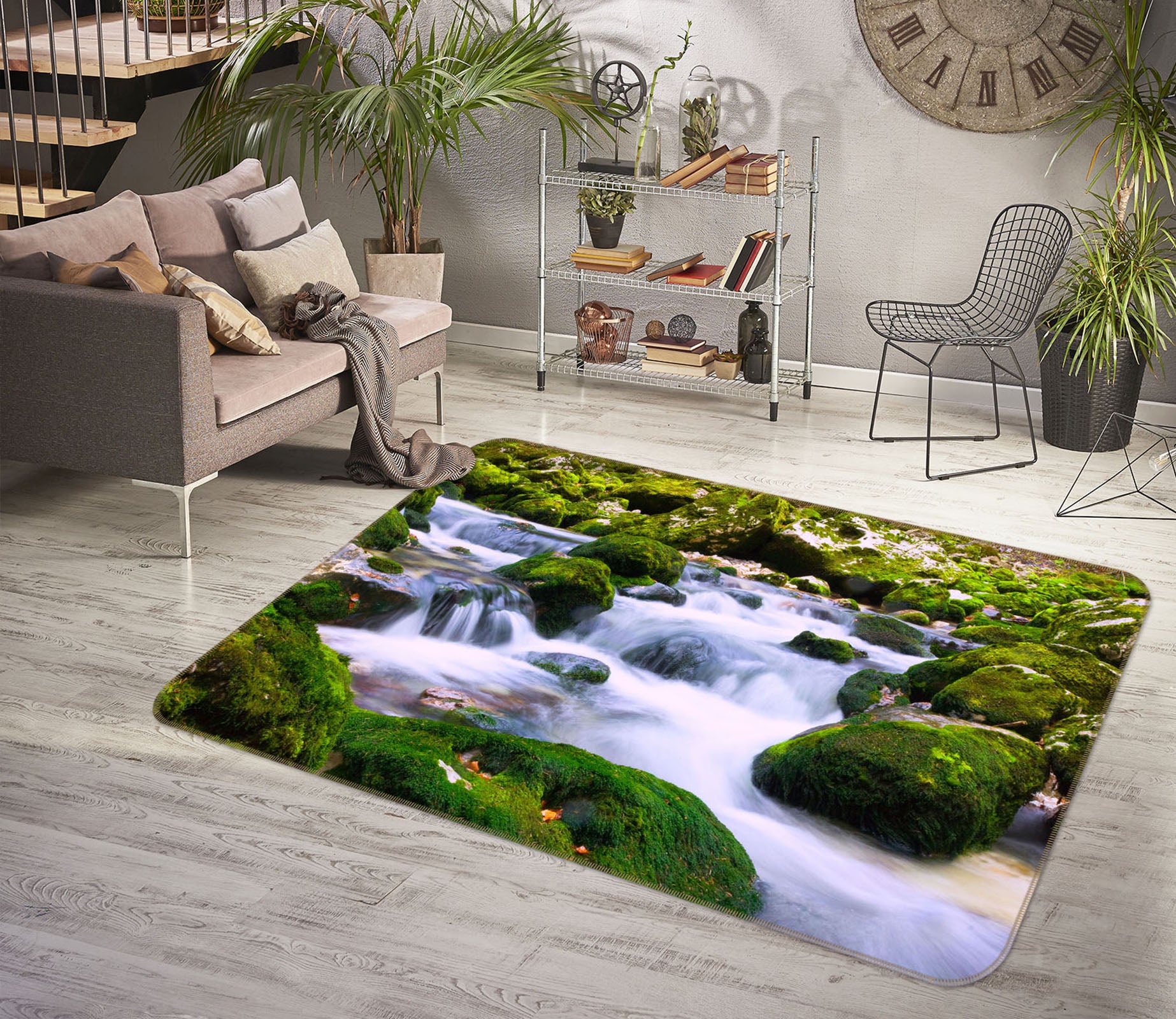 3D Stone Water 34117 Non Slip Rug Mat