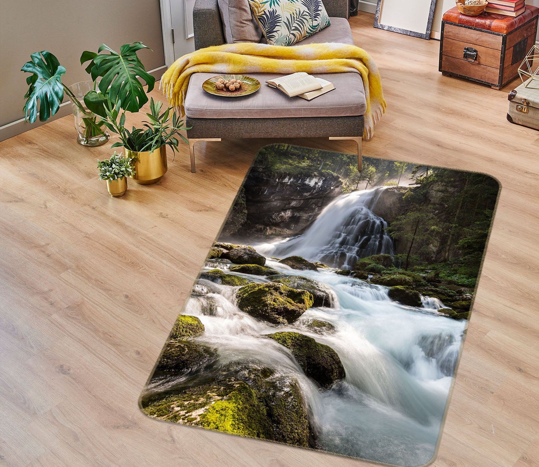 3D Rapids Waterfall 26139 Non Slip Rug Mat