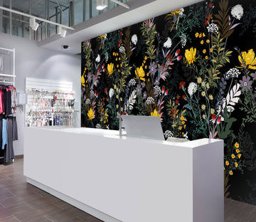 3D Small Yellow Flower 119 Wall Murals