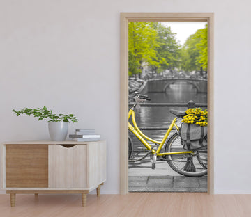 3D Bike River Trees 101183 Assaf Frank Door Mural