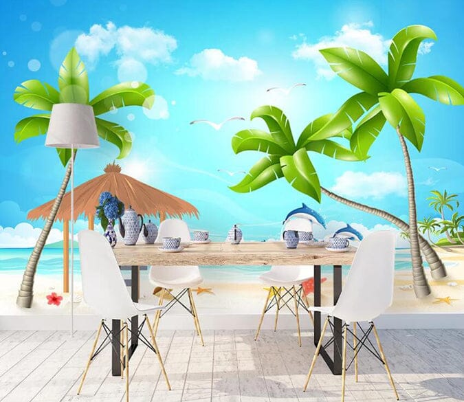 3D Coconut Palm Tree 1817 Wall Murals Wallpaper AJ Wallpaper 2 