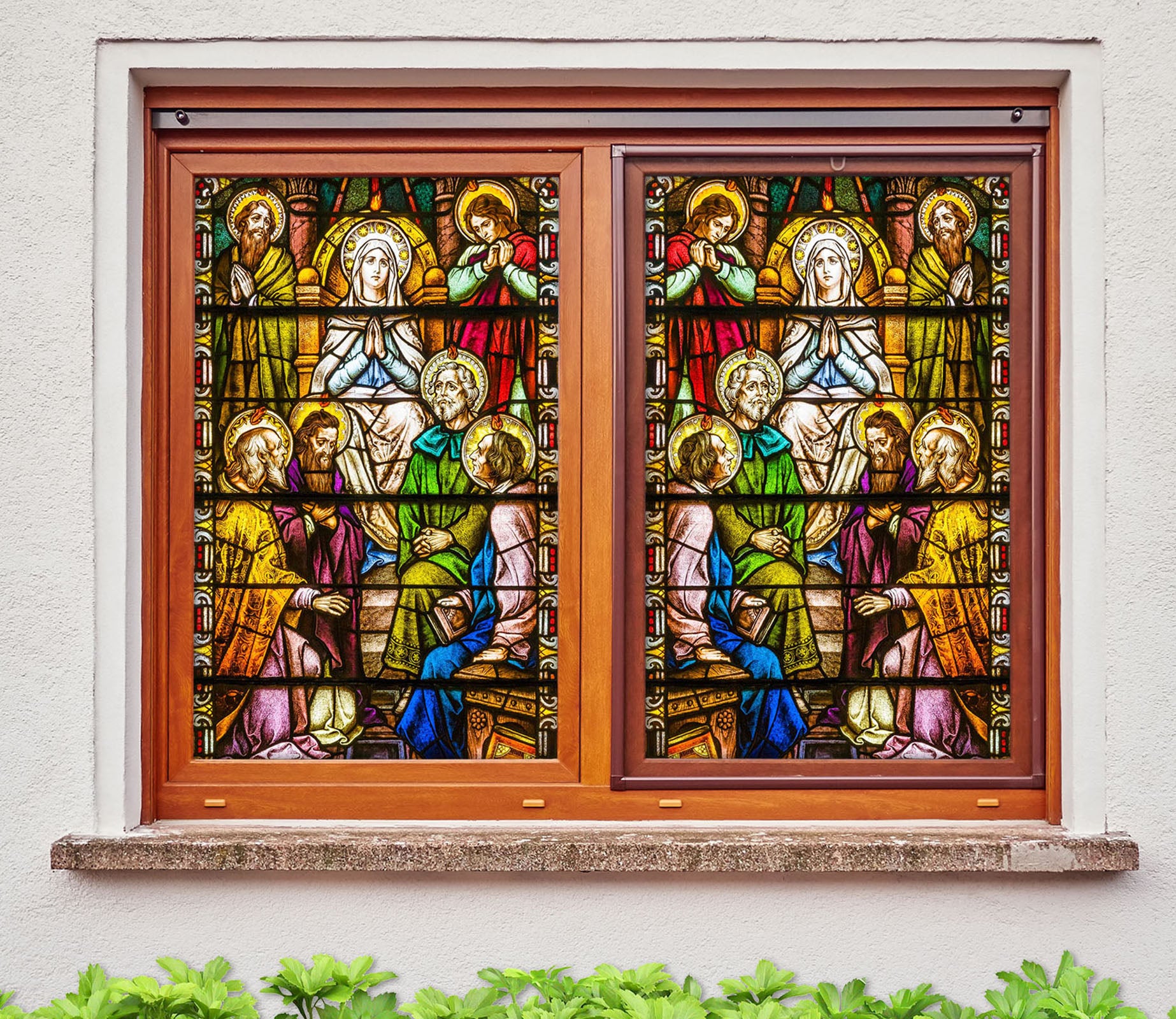 3D Apostle Prayer 236 Window Film Print Sticker Cling Stained Glass UV Block