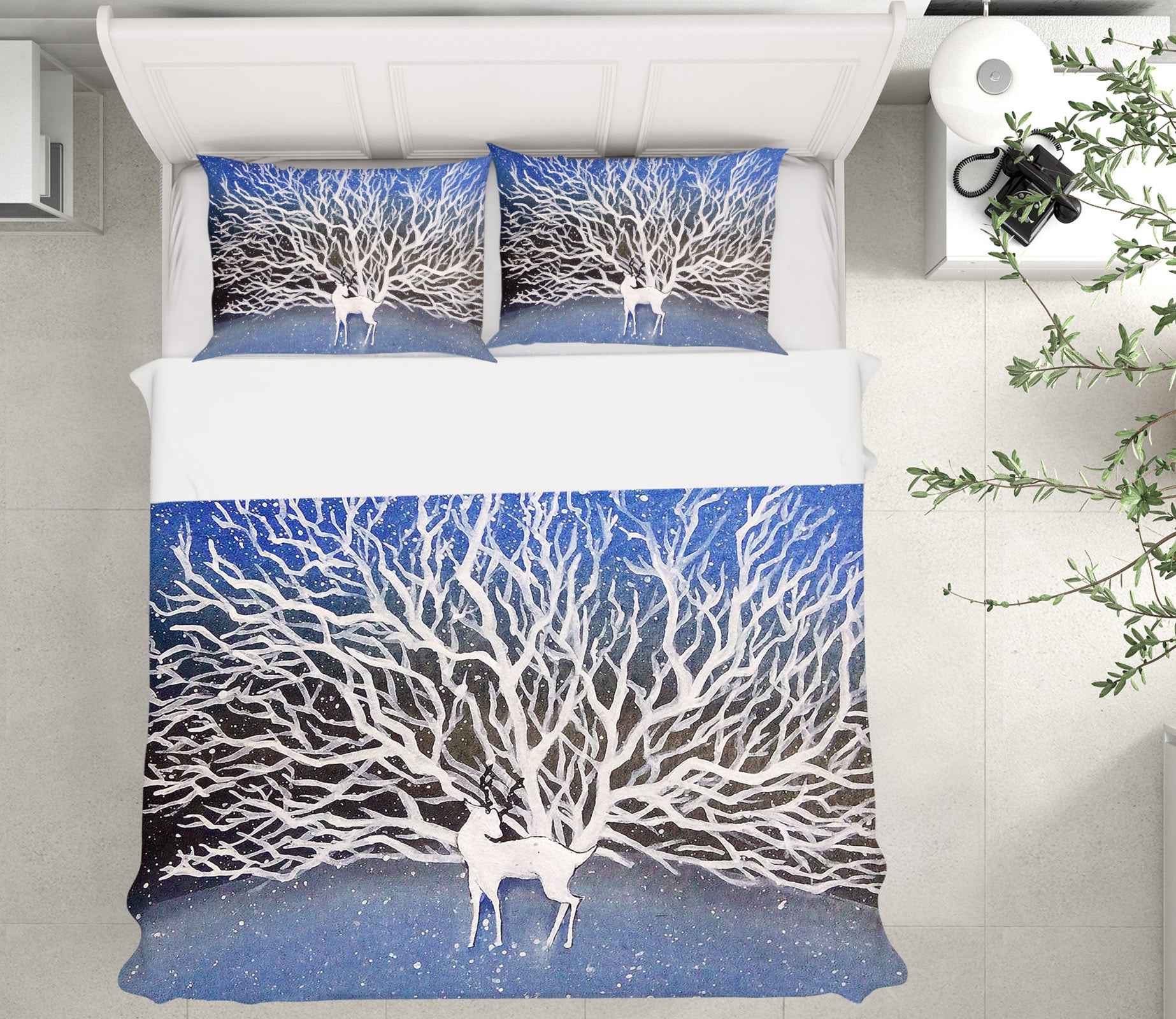 3D Deer Branches 12146 Bed Pillowcases Quilt
