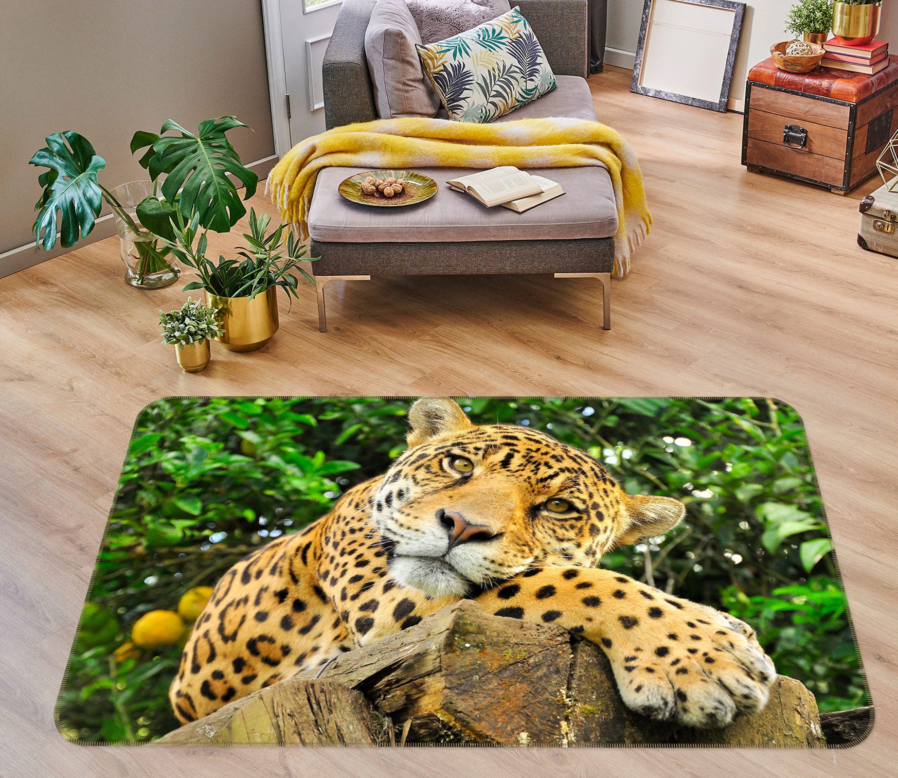 3D Leopard 30018 Non Slip Rug Mat