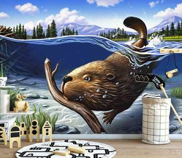 3D Busy Beaver 85001 Jerry LoFaro Wall Mural Wall Murals