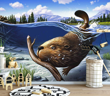 3D Busy Beaver 85001 Jerry LoFaro Wall Mural Wall Murals