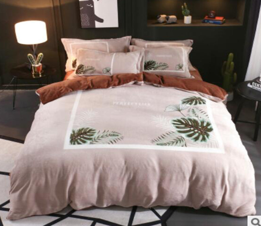 3D Leaves 17022 Bed Pillowcases Quilt