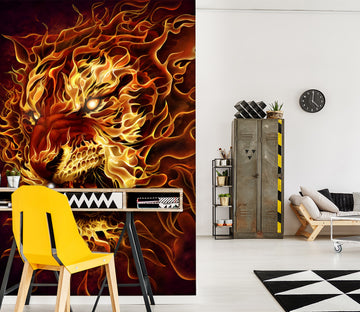 3D Flame Tiger 5037 Tom Wood Wall Mural Wall Murals