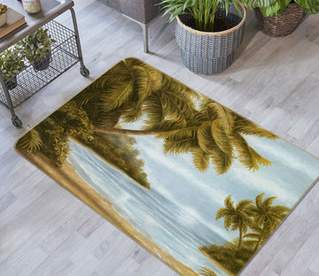 3D Seaside Coconut Tree 32027 Non Slip Rug Mat