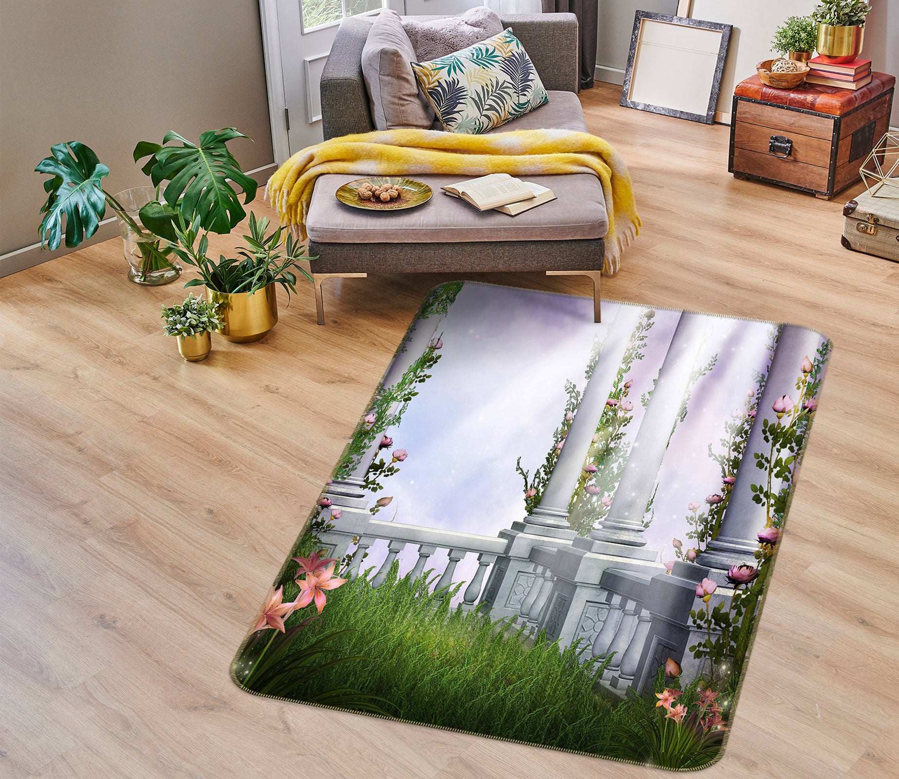 3D Grass Pillar 76192 Non Slip Rug Mat