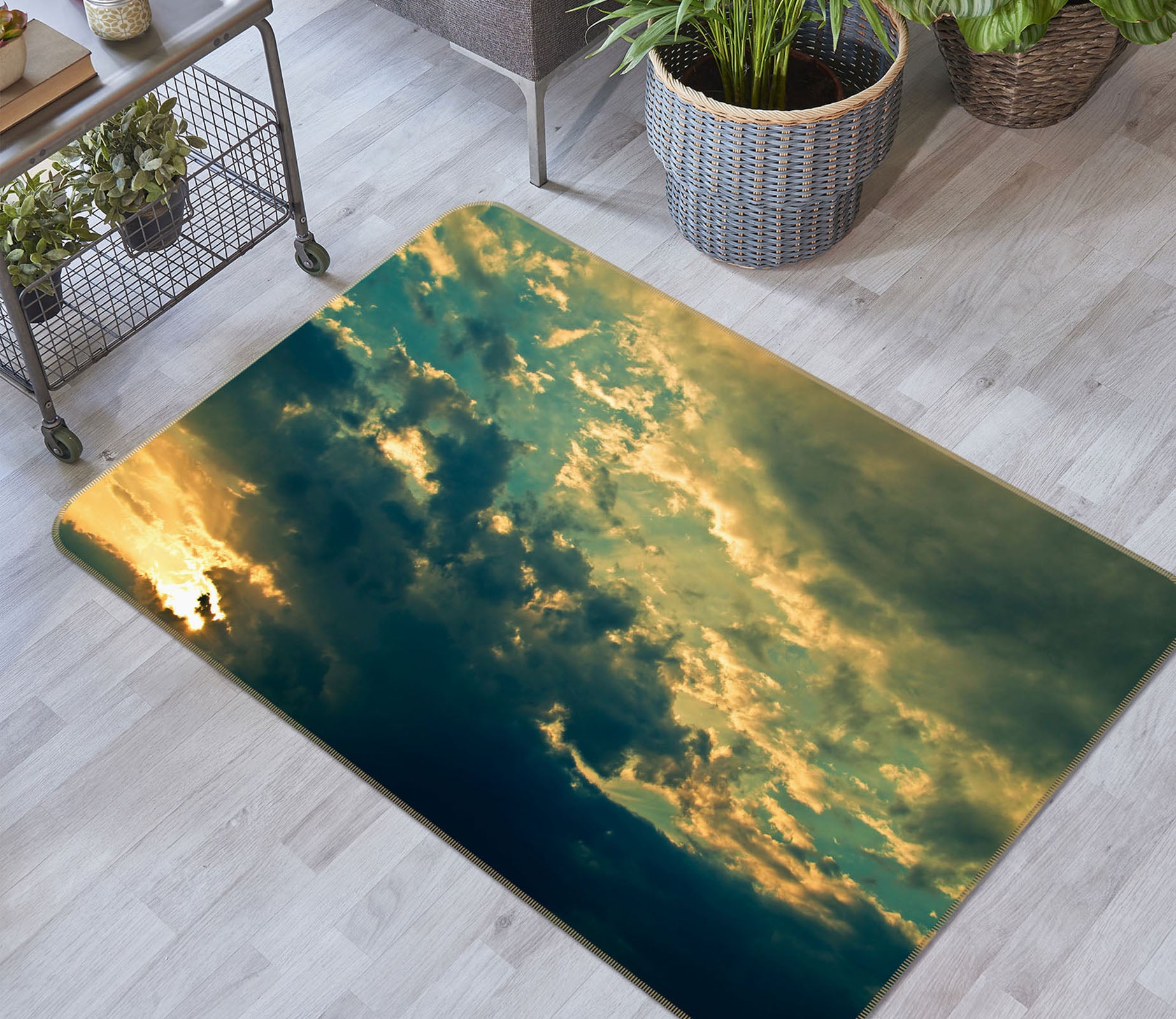 3D Clouds 31173 Non Slip Rug Mat