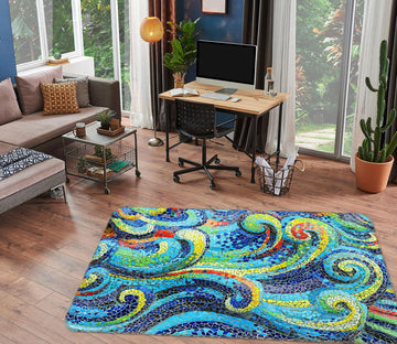 3D Blue Pattern 33010 Non Slip Rug Mat