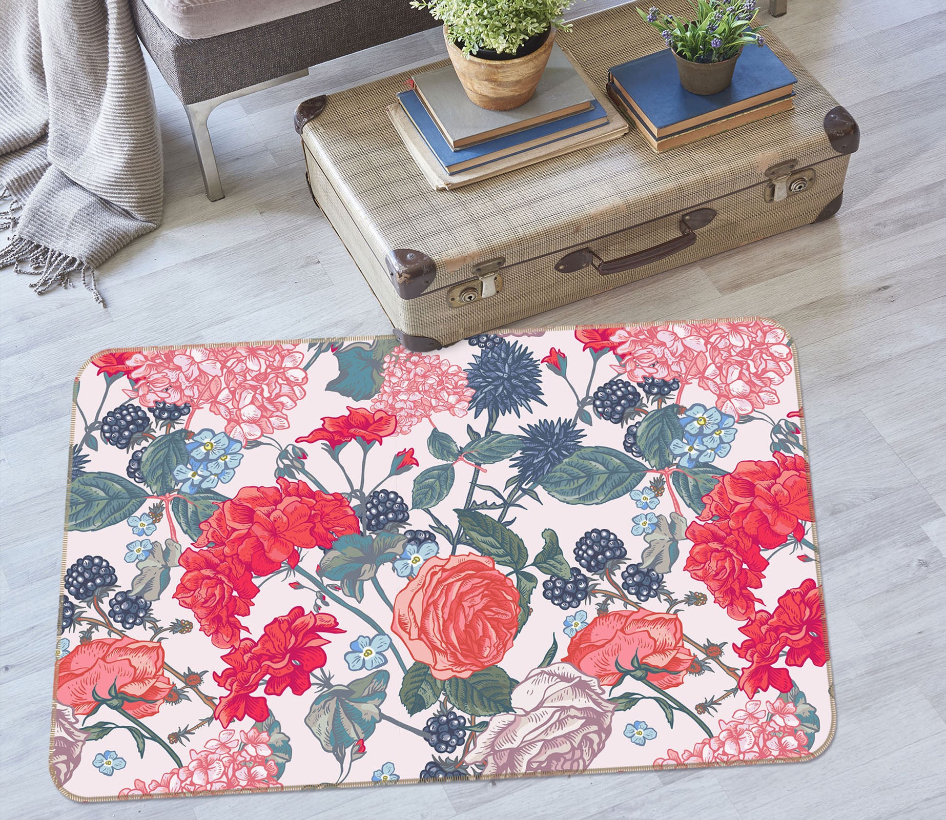 3D Flowers 31044 Non Slip Rug Mat