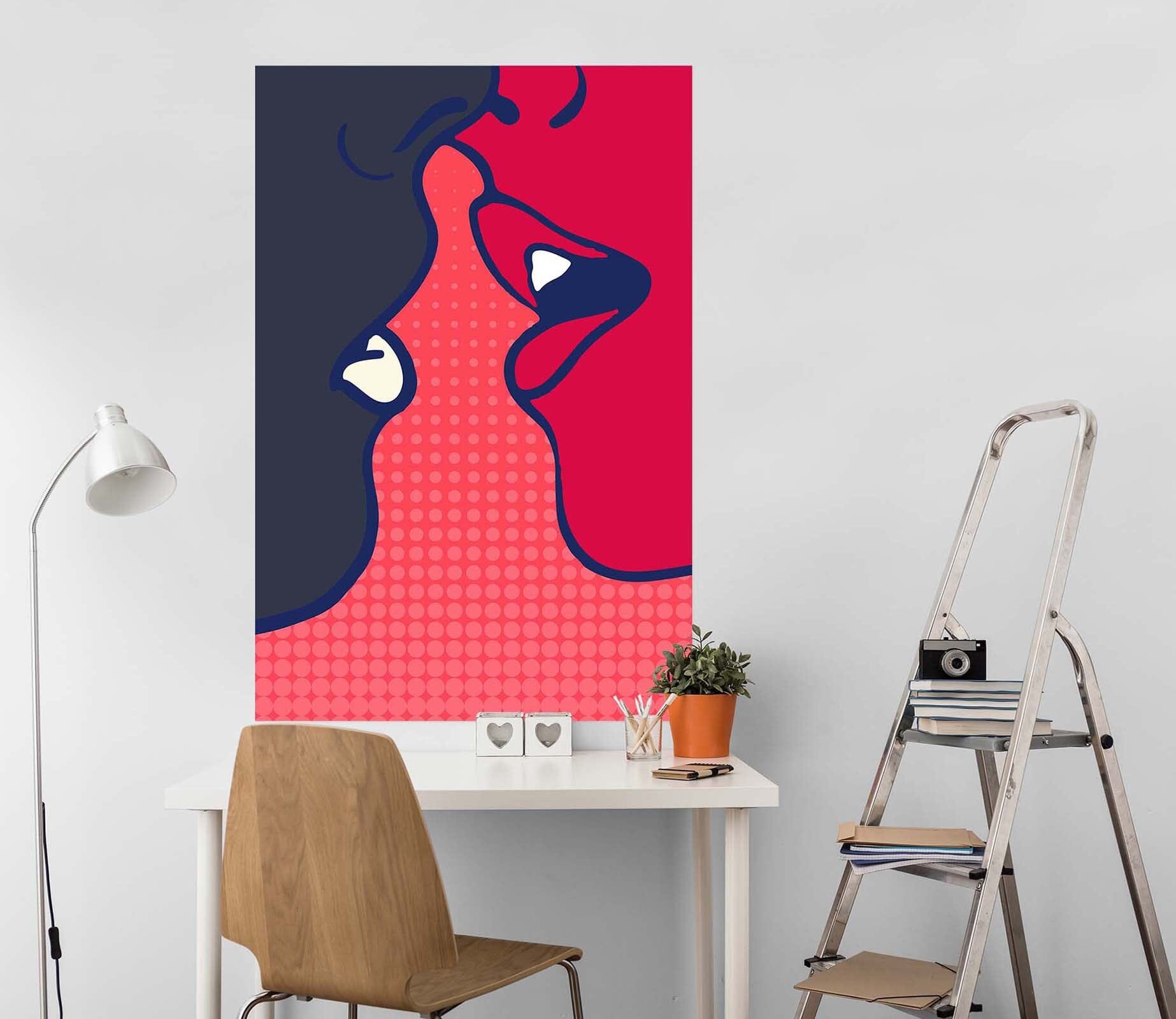 3D Couple Kiss 225 Boris Draschoff Wall Sticker Wallpaper AJ Wallpaper 2 