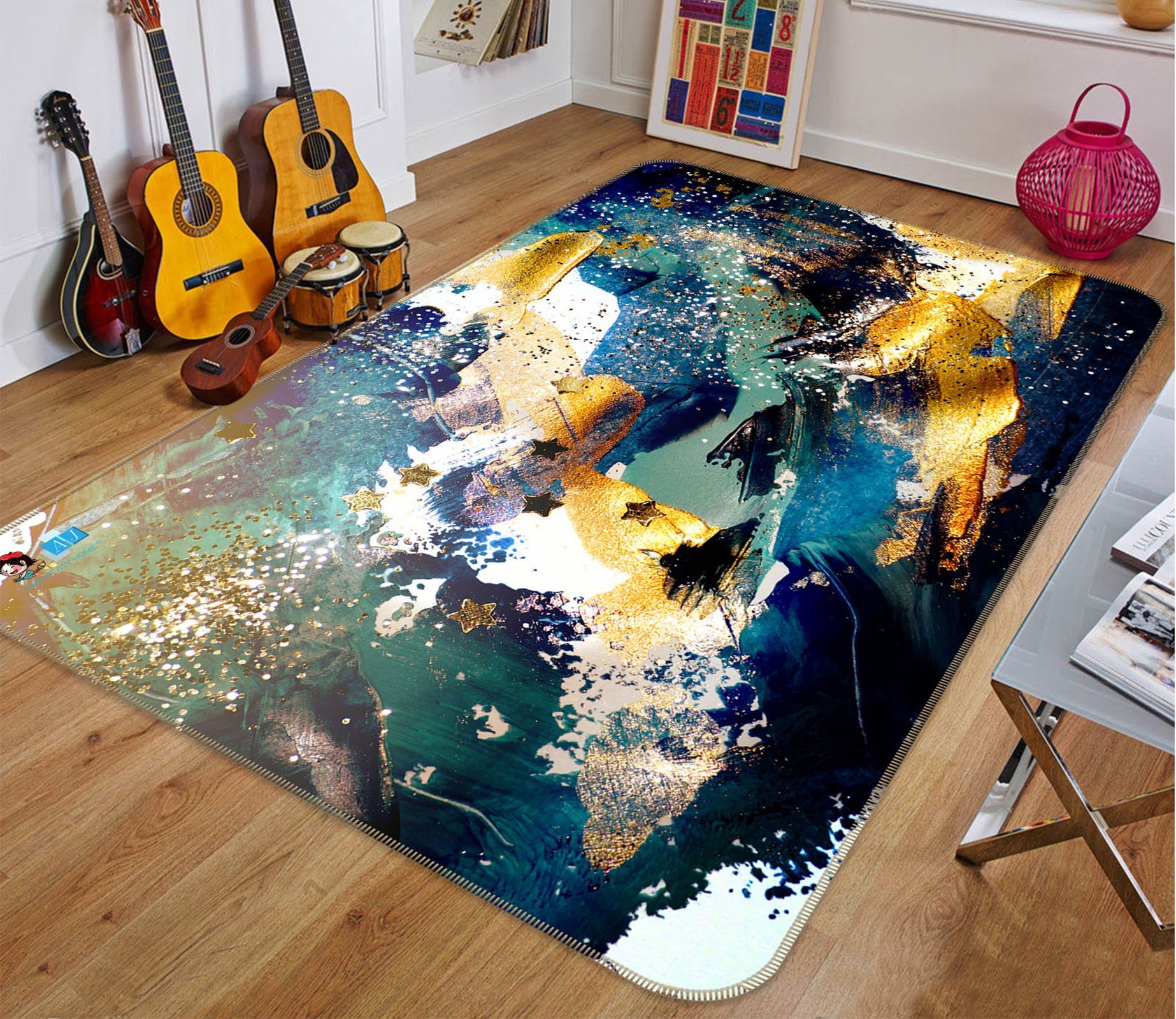 3D Golden Texture 59 Non Slip Rug Mat Mat AJ Creativity Home 