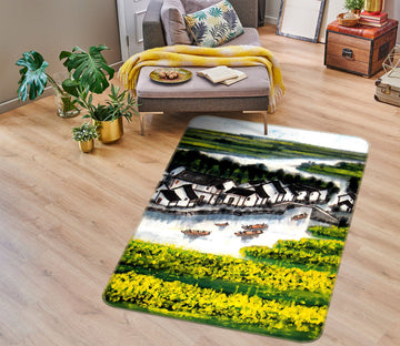 3D House Flowers 76184 Non Slip Rug Mat