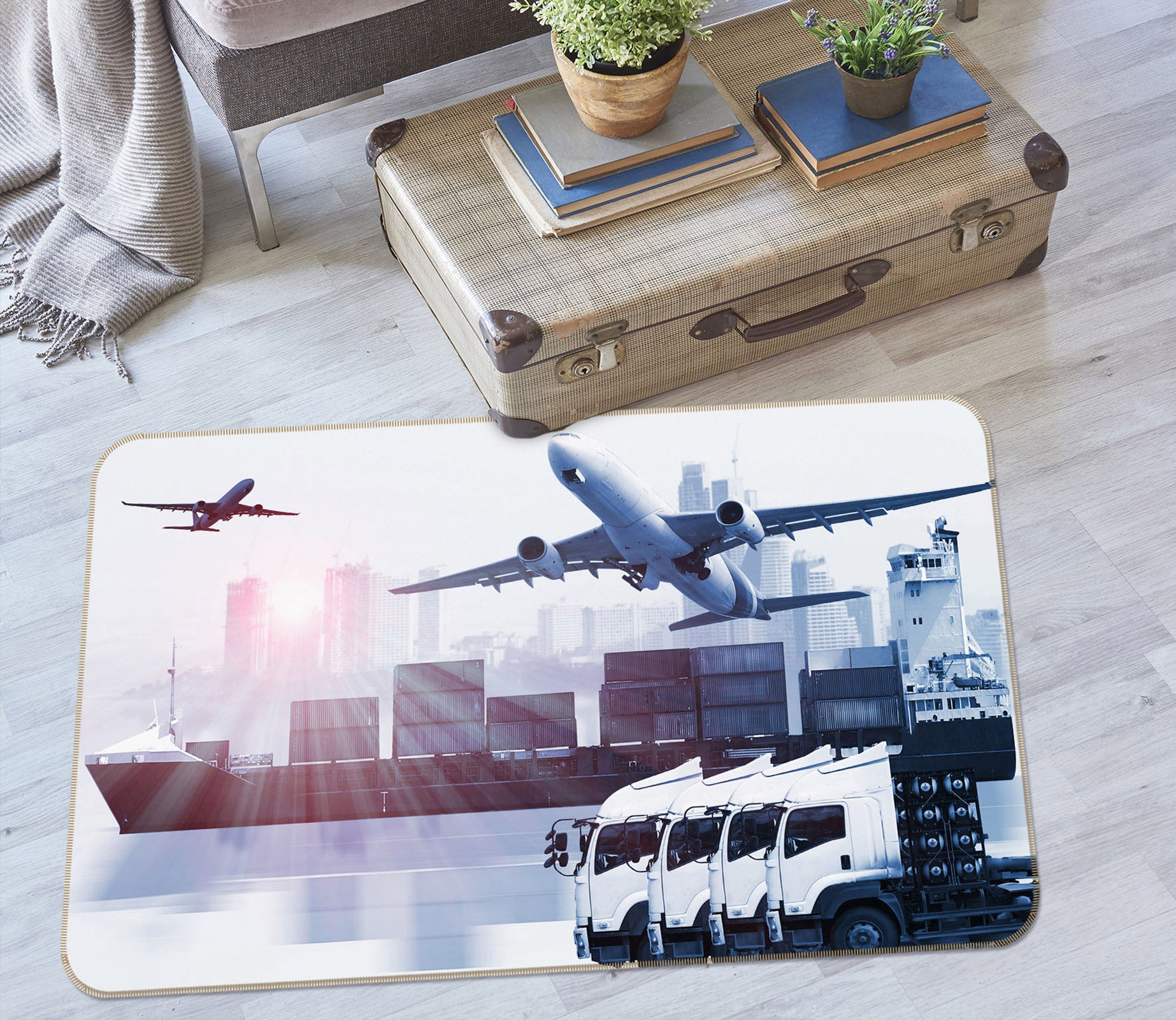 3D Airplane Ship 42051 Vehicle Non Slip Rug Mat