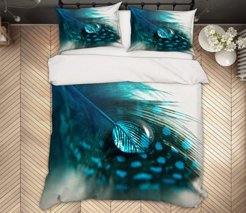3D Peacock Feather 59215 Bed Pillowcases Quilt