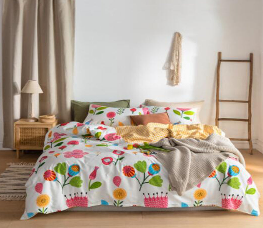 3D Colored Flowers 30053 Bed Pillowcases Quilt
