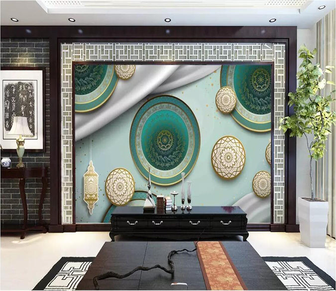 3D Round Dish 1734 Wall Murals Wallpaper AJ Wallpaper 2 