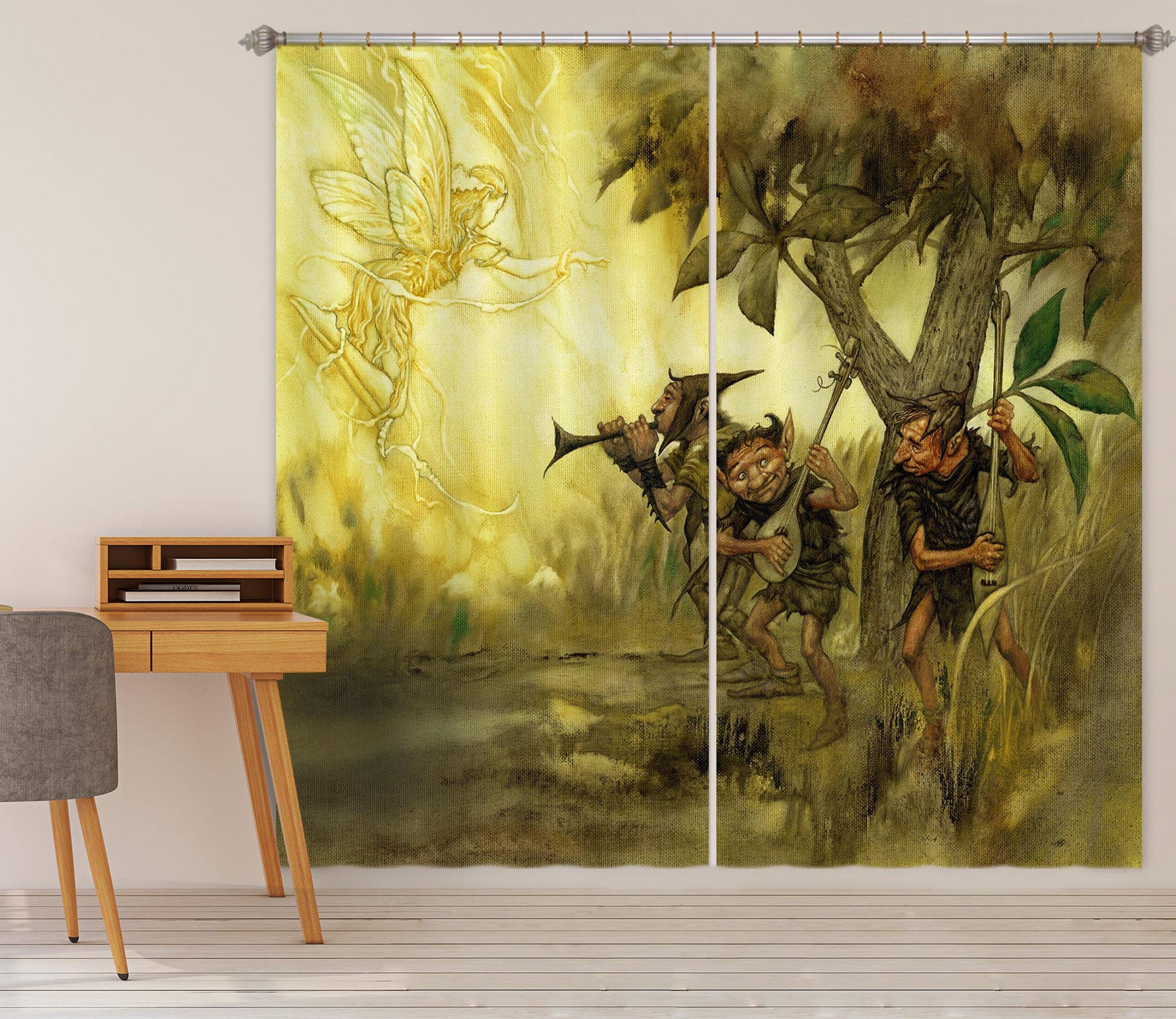 3D Grass Tree Dwarf 7224 Ciruelo Curtain Curtains Drapes