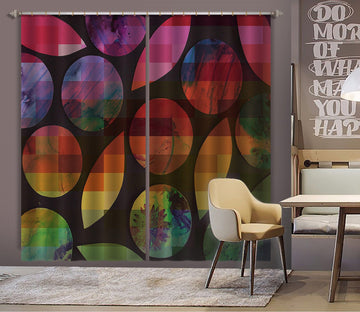 3D Color Geometry 037 Shandra Smith Curtain Curtains Drapes Curtains AJ Creativity Home 