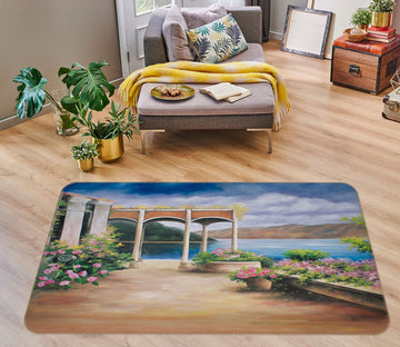 3D Flower Pot 75207 Non Slip Rug Mat