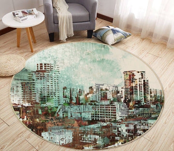 3D Building 36239 Round Non Slip Rug Mat