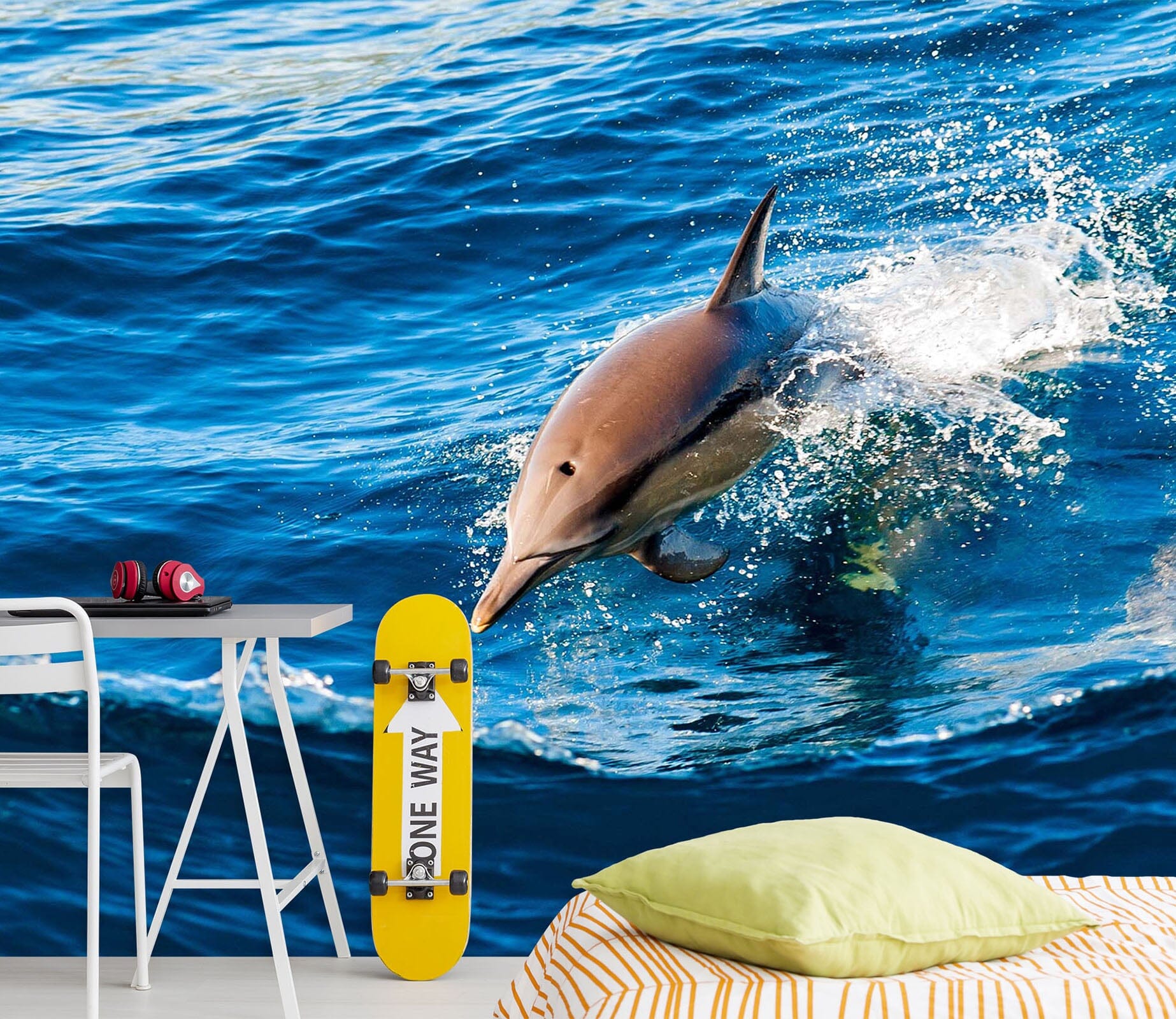 3D Happy Dolphin 2030 Wall Murals Wallpaper AJ Wallpaper 2 