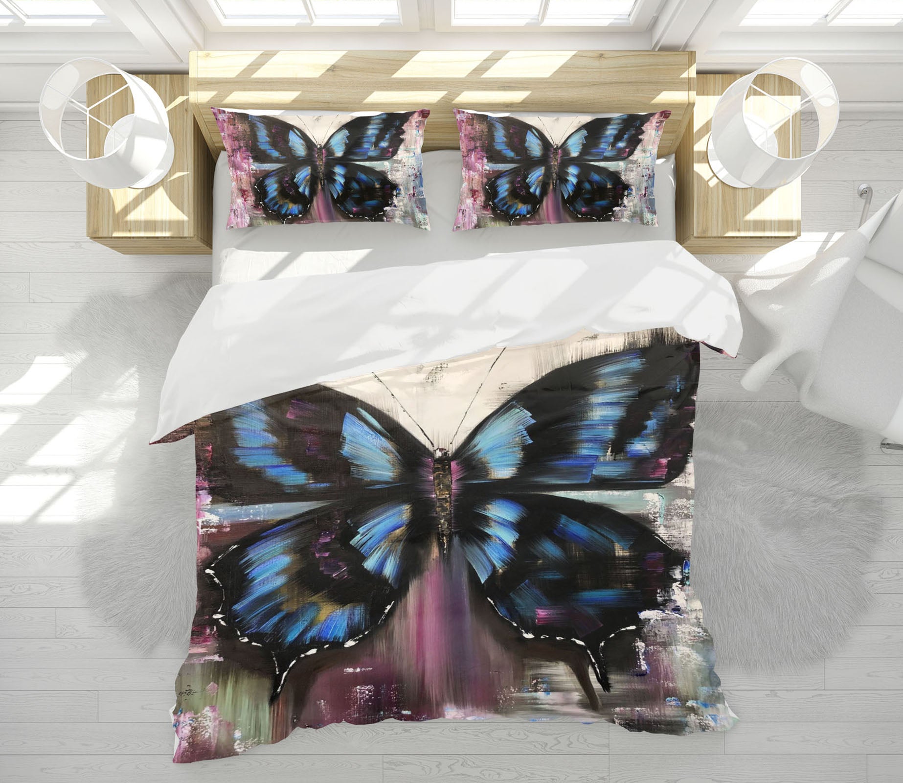 3D Blue Butterfly 627 Skromova Marina Bedding Bed Pillowcases Quilt