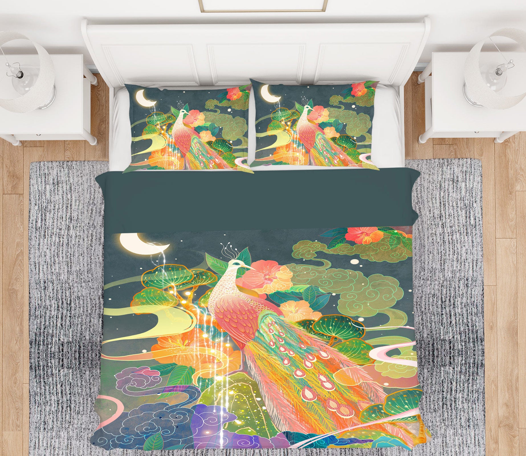 3D Colorful Peacock 16118 Bed Pillowcases Quilt