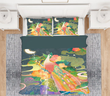3D Colorful Peacock 16118 Bed Pillowcases Quilt
