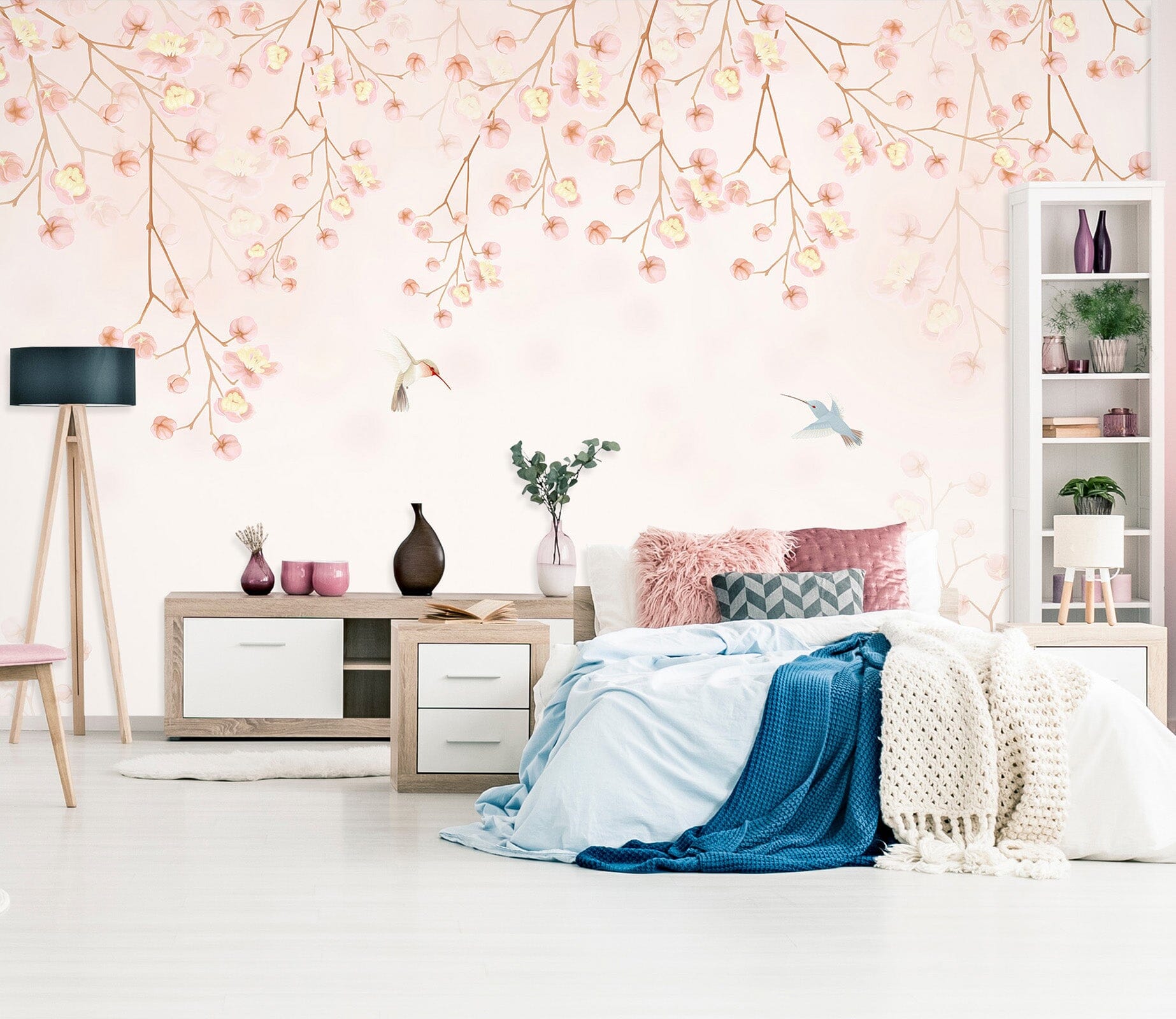 3D Pink Flowers 1645 Wall Murals Wallpaper AJ Wallpaper 2 