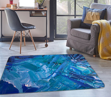 3D Blue Pattern 27125 Non Slip Rug Mat