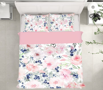 3D Blueberry Pink Flower 18188 Uta Naumann Bedding Bed Pillowcases Quilt