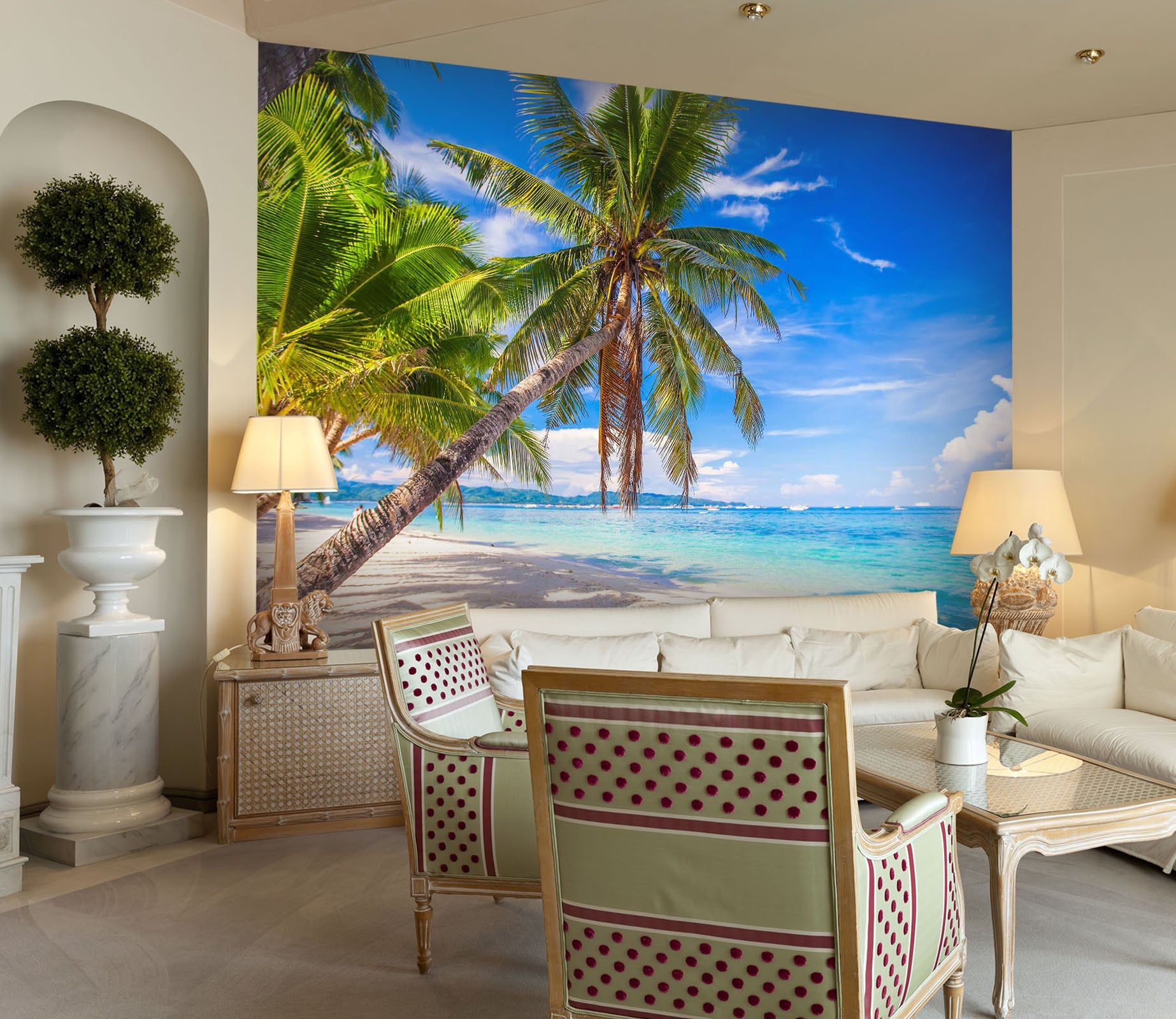 3D White Beach Tree 38 Wall Murals Wallpaper AJ Wallpaper 2 