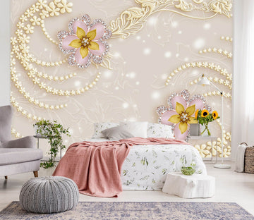 3D Pearl Flower 1477 Wall Murals Wallpaper AJ Wallpaper 2 