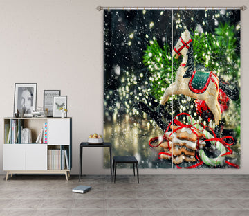 3D Trojan Horse Branches 52025 Christmas Curtains Drapes Xmas