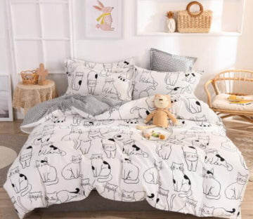 3D Cat Pattern 30198 Bed Pillowcases Quilt